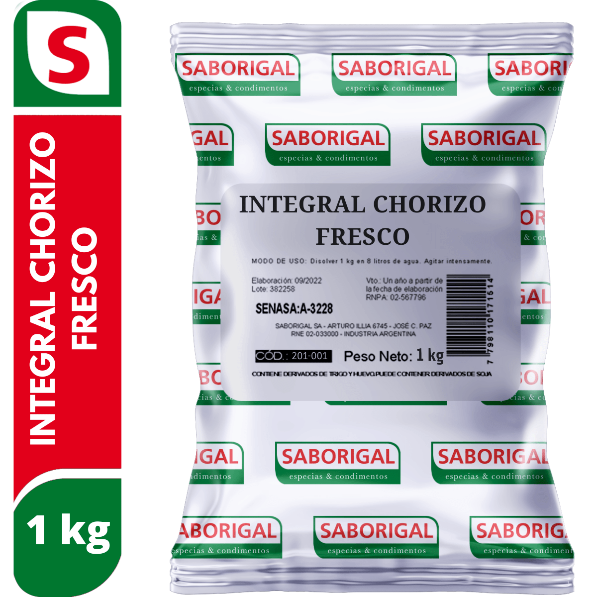 Integral chorizo fresco 1 kg